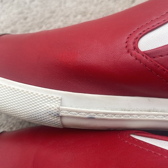 Miu Miu Pointed Metal Cap Toe Skate Red Leather Sneakers Size 10 (40) - Picture 7 of 9